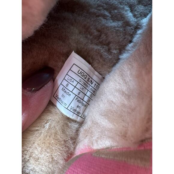 UGG Disco Stripe Slide Chestnut/Pink Rose Slipper Women's US size 8 NEW - Picture 7 of 7